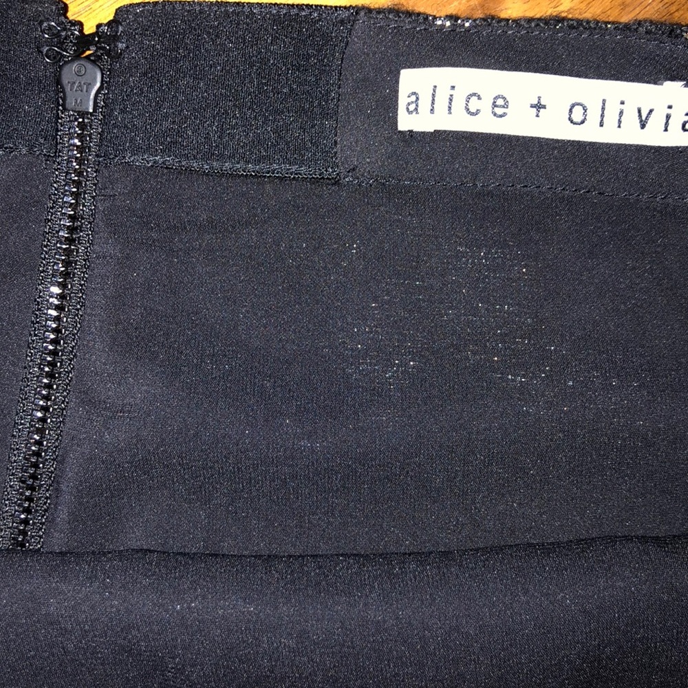 alice+olivia Black Tweed/Gold Floral Skirt-Sz.6 - Picture 3 of 6